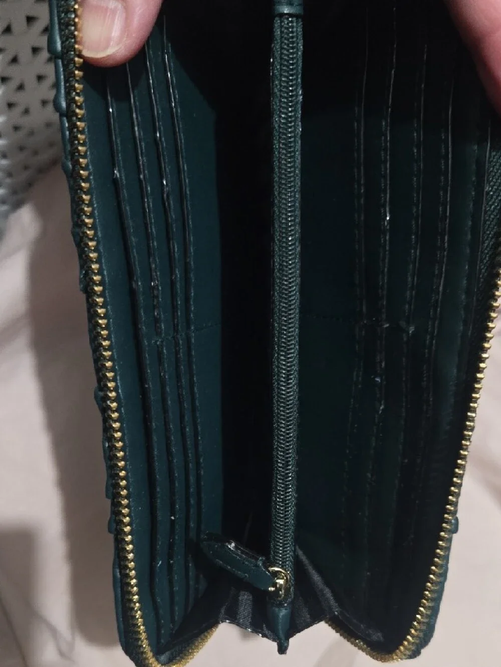 Victoria's Secret Zip-Around Quilted Wallet in Dark Teal - Picture 8 of 16